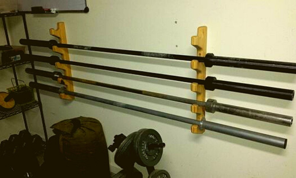 Wooden discount barbell stand